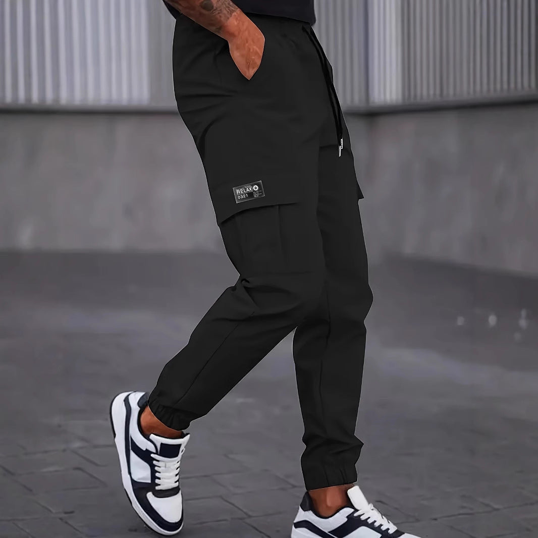 Herren Moderne Cargo-Jogginghose mit elastischem Bund, Kordelzug & Klappentaschen Echo Archiv