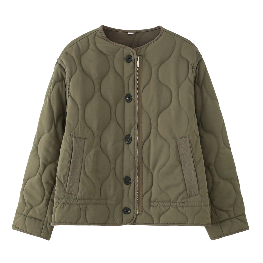 Damen Steppjacke mit rundem Steppmuster, Rundhals und Zwei-Wege-Reißverschluss Echo Archiv