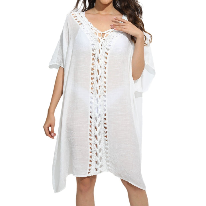 Damen luftiger Kaftan mit filigranem Häkelmuster Echo Archiv