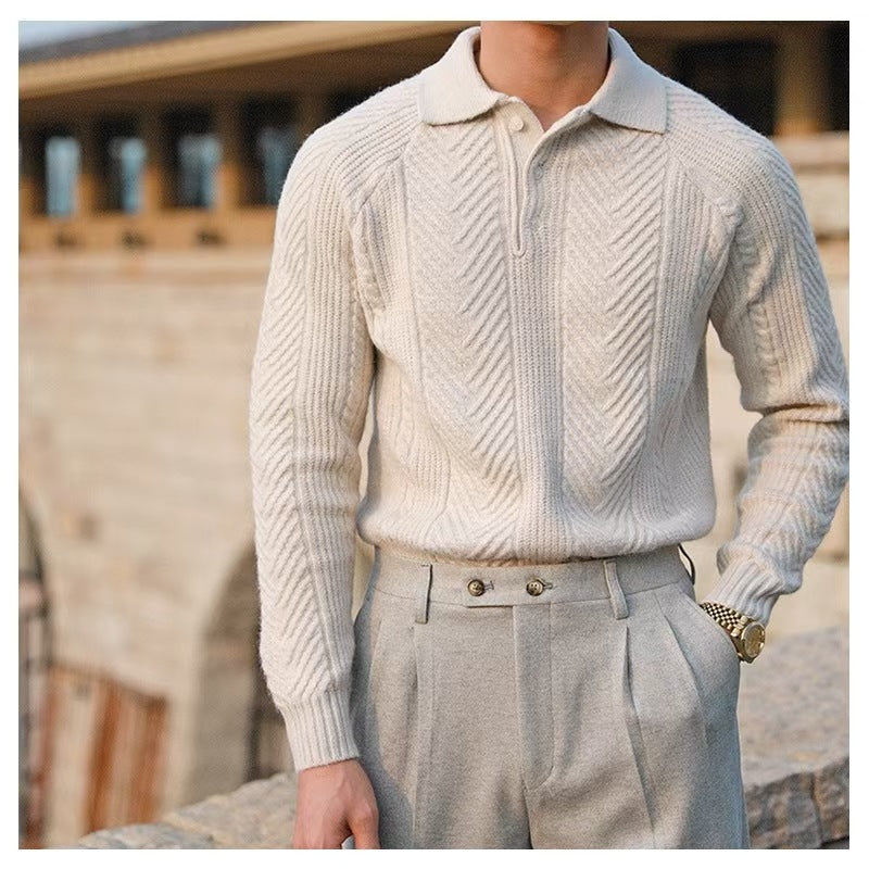 Stylischer Strickpullover für Herren mit gestepptem Muster Echo Archive