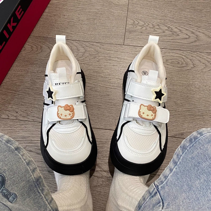 Damen Verspielte Sneaker mit dekorativen Details und Klettverschluss Echo Archiv
