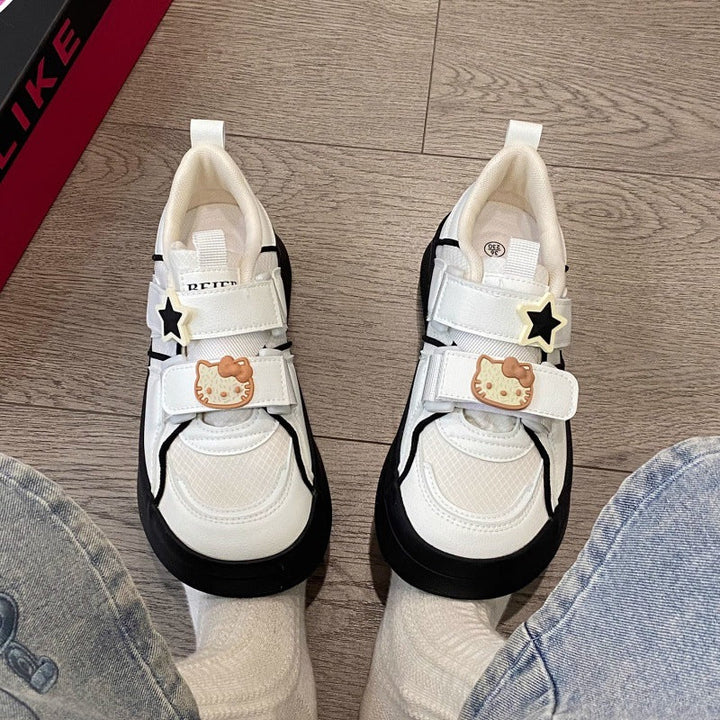 Damen Verspielte Sneaker mit dekorativen Details und Klettverschluss Echo Archiv