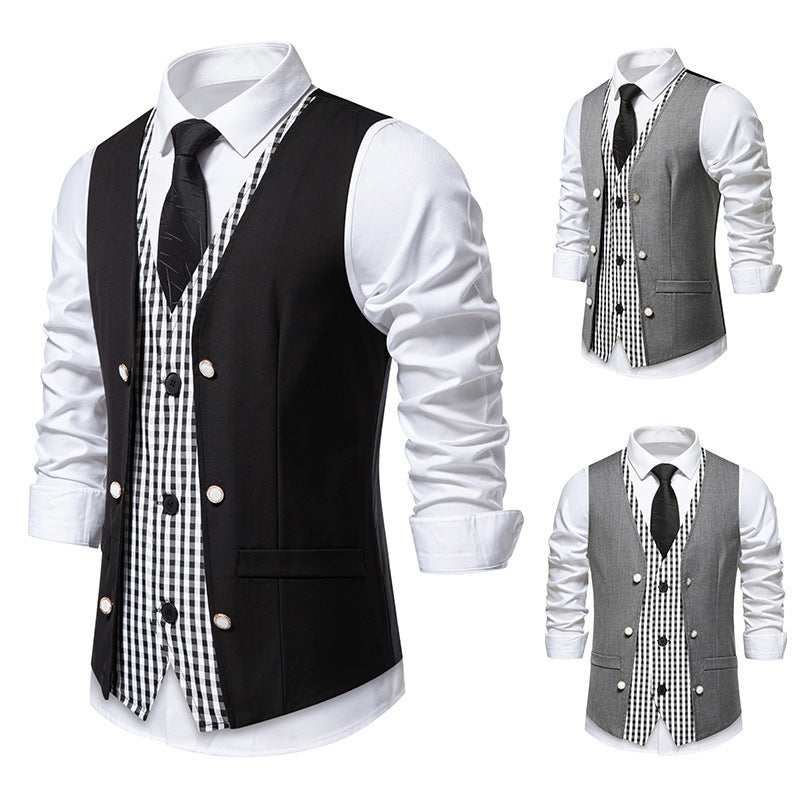 Herren elegante Weste mit kariertem Innenfutter Echoarchiv