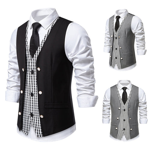 Herren elegante Weste mit kariertem Innenfutter Echoarchiv