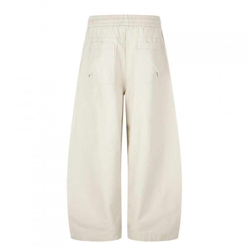 Damen Weite Cropped-Cargo-Hose mit Gummibund, Tunnelzug und aufgesetzten Taschen Echo Archiv