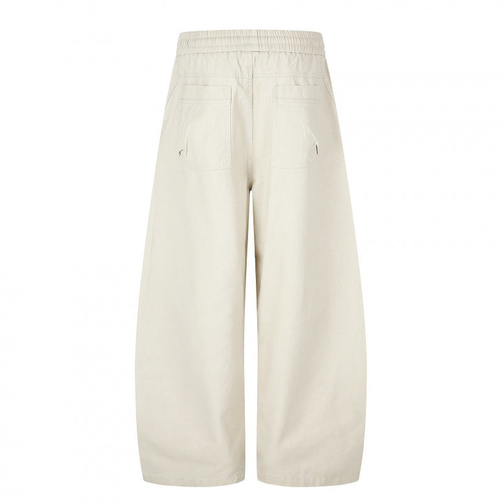 Damen Weite Cropped-Cargo-Hose mit Gummibund, Tunnelzug und aufgesetzten Taschen Echo Archiv