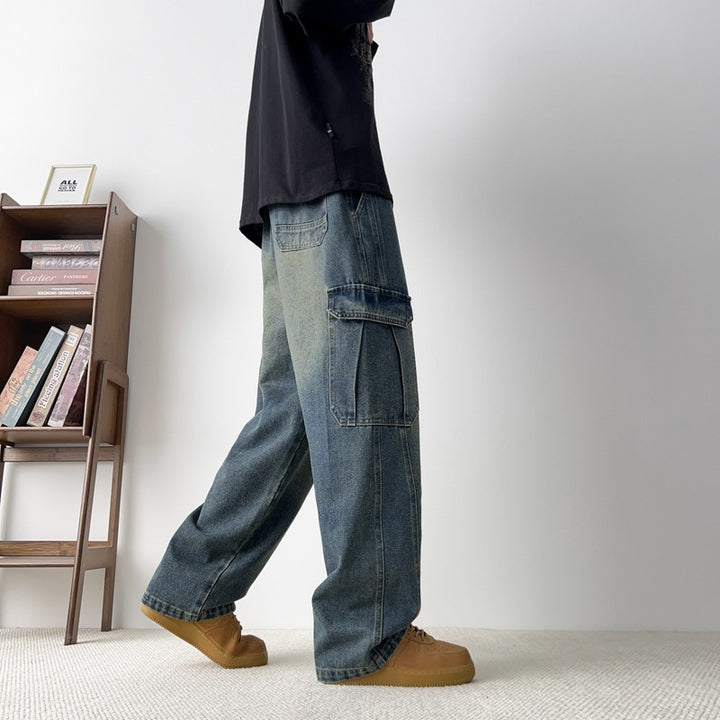 Herren Cargo-Jeans mit weitem Schnitt und Taschen Echo Archiv