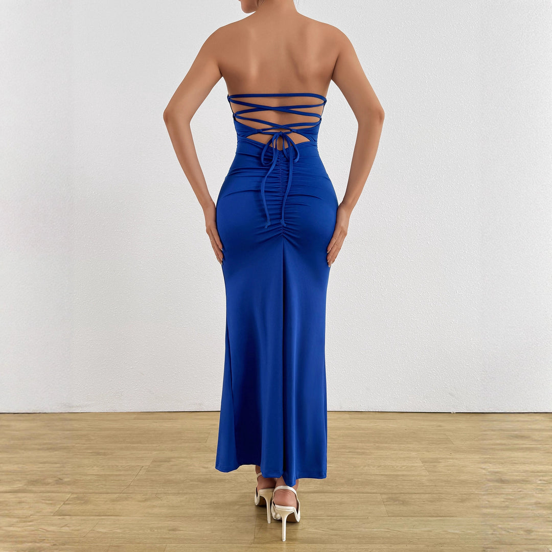 Damen Elegantes trägerloses Maxikleid mit raffiniertem Schlüssel-Ausschnitt und figurformendem Schnitt Echo Archiv