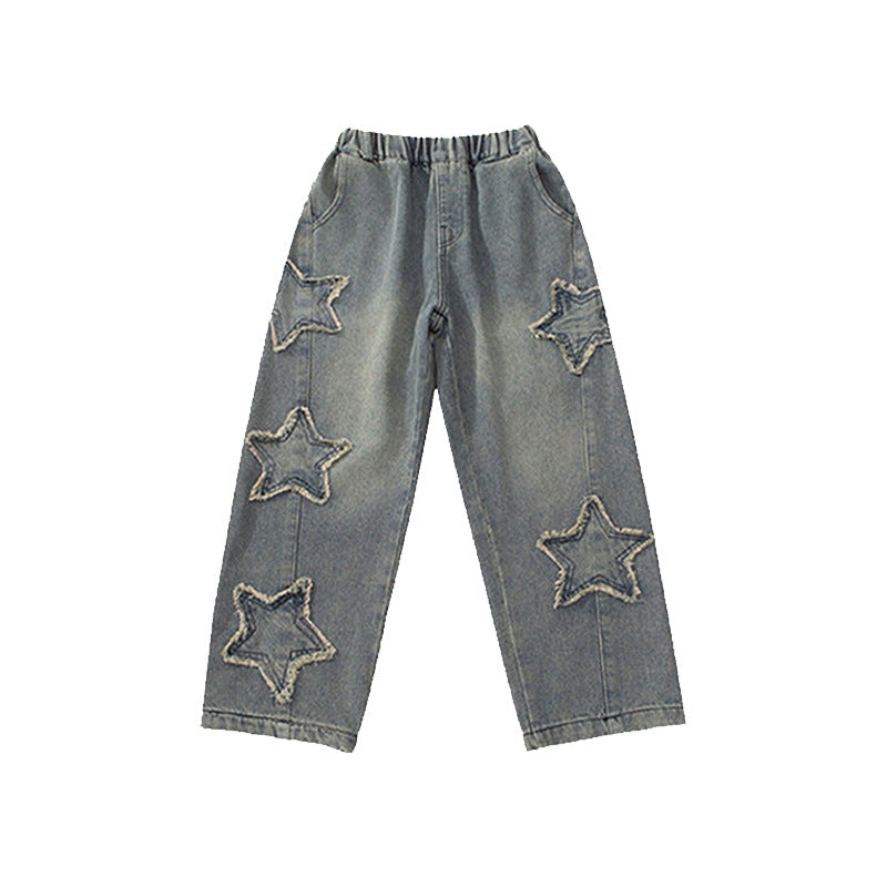 Damen Baggy-Jeans mit Sternenapplikationen Echo Archiv