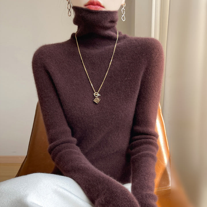 Damen Slim-Fit Rollkragenpullover aus weichem Angora-Mix Echoarchiv