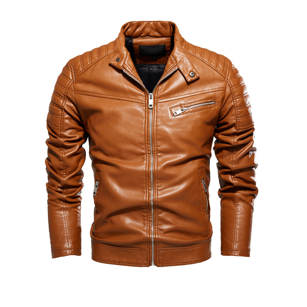Herren Stylische Lederjacke mit Detailnähten Echo Archiv