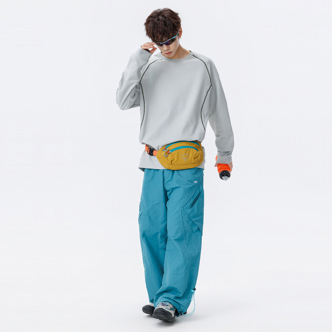 Herren Waffelstruktur-Oversized-Sweatshirt mit Raglanärmeln und Relaxed-Fit Echo Archiv
