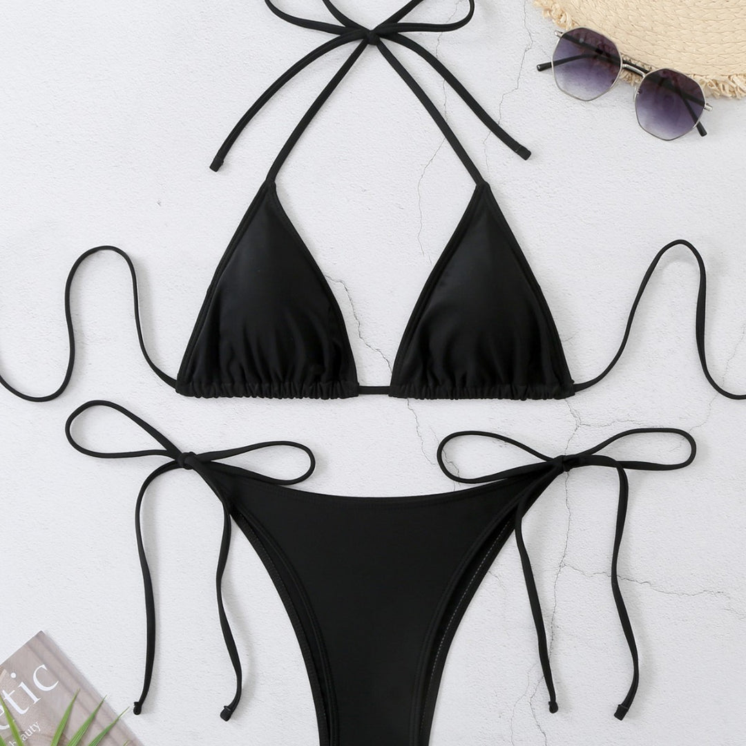 Damen Triangel-Bikini-Set mit verstellbaren Trägern und hohem Beinausschnitt Echo Archiv