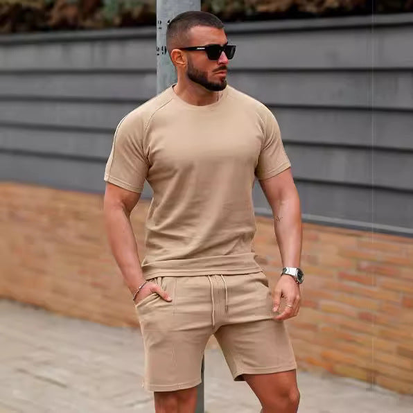 Herren Sportliches Kurzarmset mit bequemen Shorts Echoarchiv
