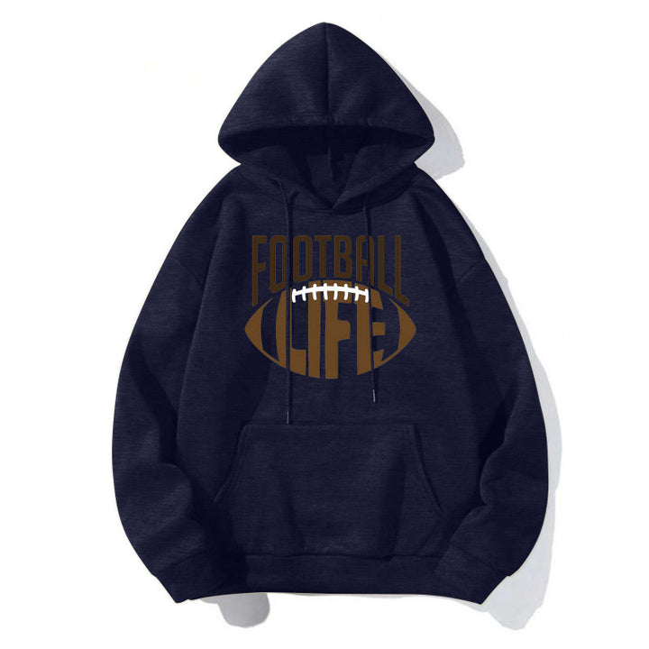 Damen Sportlicher Kapuzenpullover mit Football-Motiv Echoarchiv