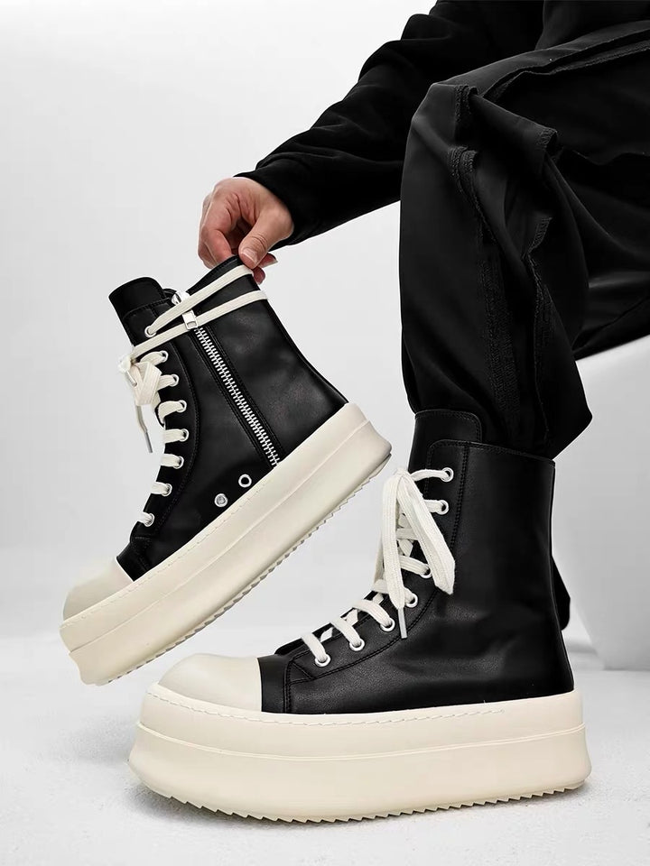 Herren High-Top Plateausneaker mit Reißverschluss und dicker Gummiplattform – Tavélo