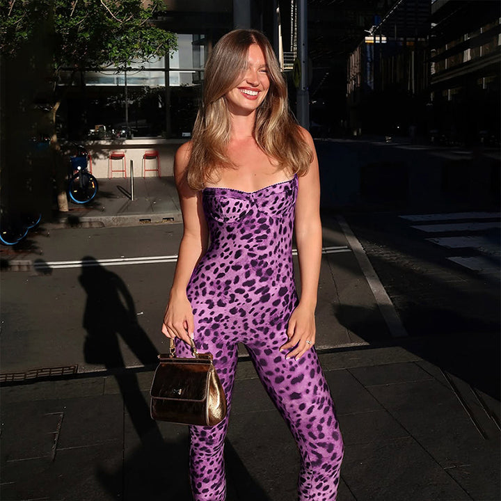Damen Jumpsuit mit raffiniertem Schlangenhaut-Design und figurbetontem Schnitt Echo Archiv