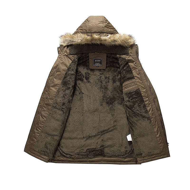 Herren Winterparka mit abnehmbarer Kunstfellkapuze gesteppter Thermofütterung und multifunktionalen Taschen Echo Archiv