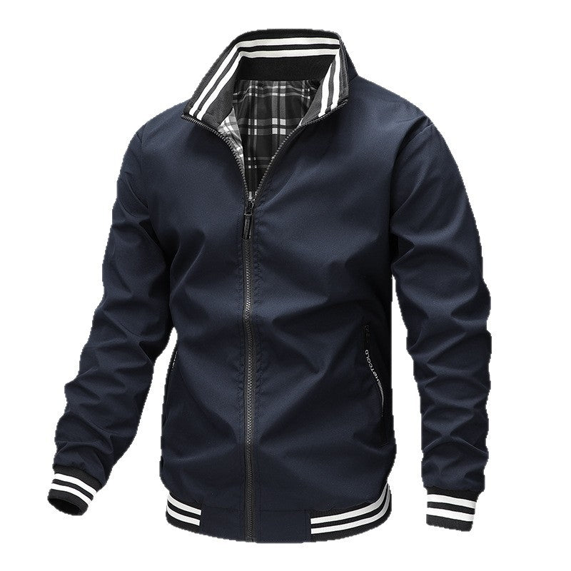 Herren Modische Bomberjacke mit Karomuster – Brevano