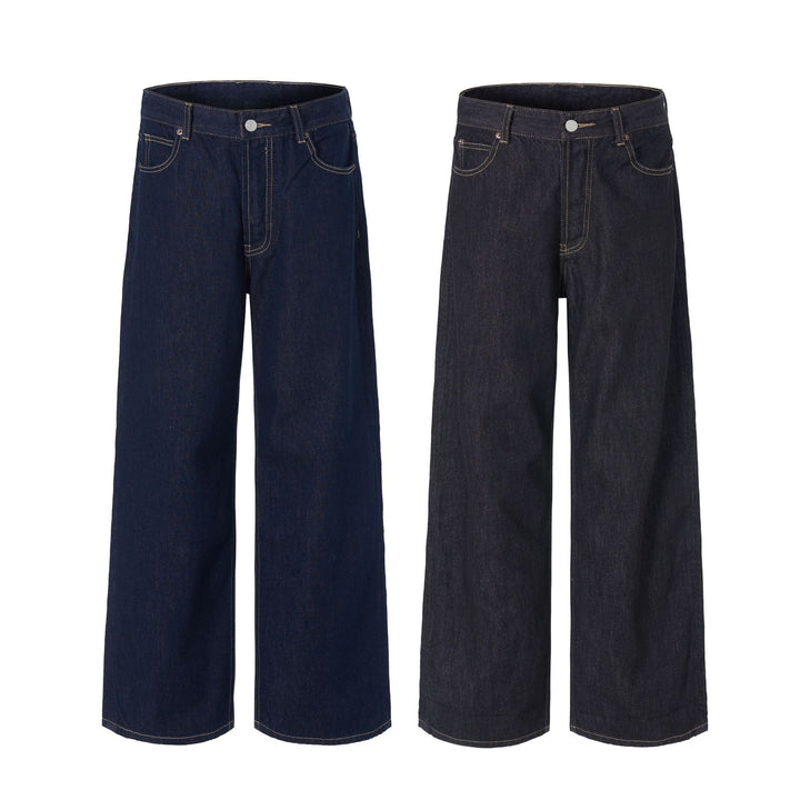 Herren Extraweite Denim-Palazzohose mit hoher Taille und verlängertem Saum Echo Archiv