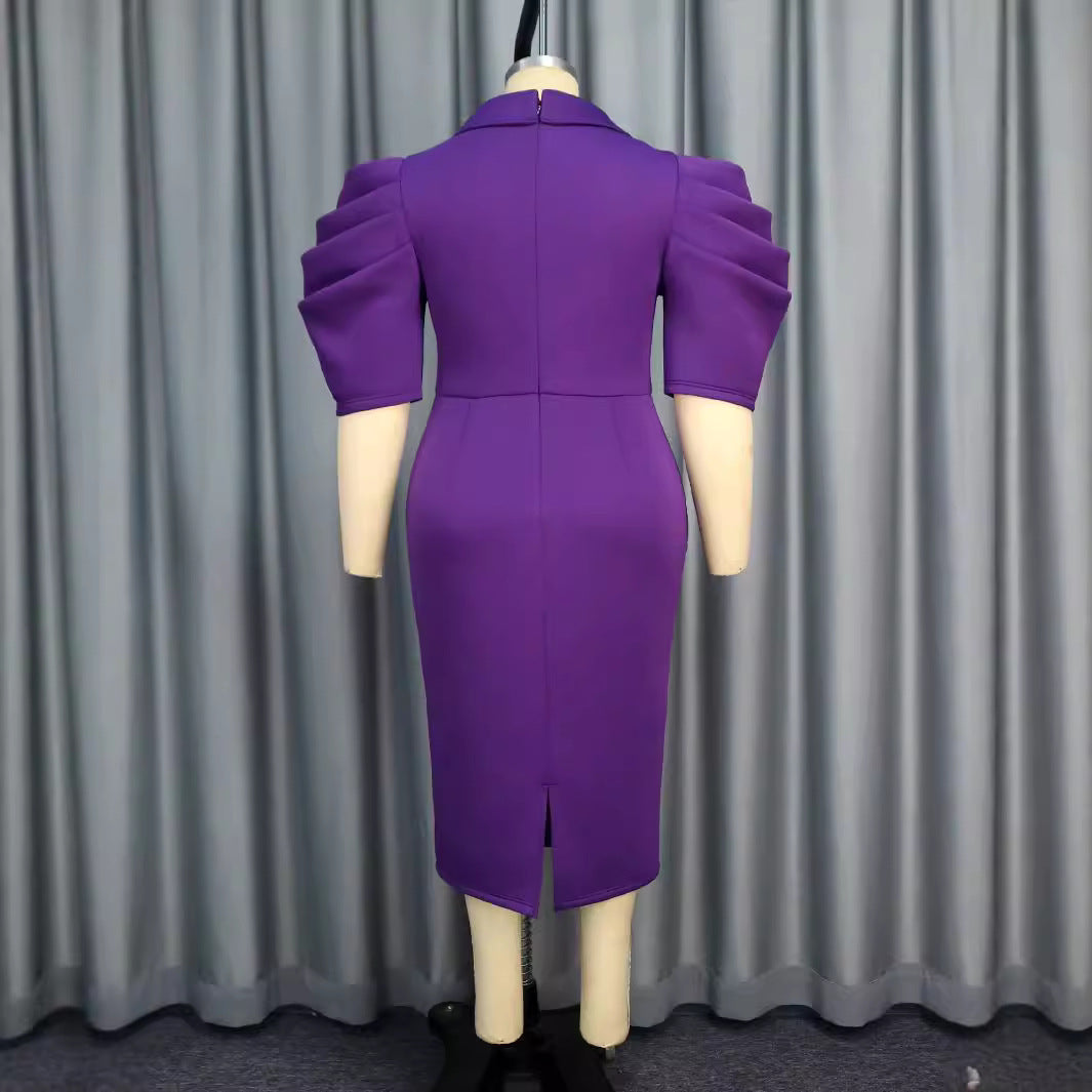 Damen Elegantes Etui-Kleid mit voluminösen Puffärmeln Echo Archiv
