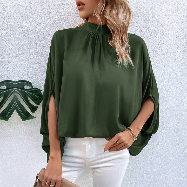 Damen Elegante Bluse mit Stehkragen und Seitenschlitzen Echo Archiv