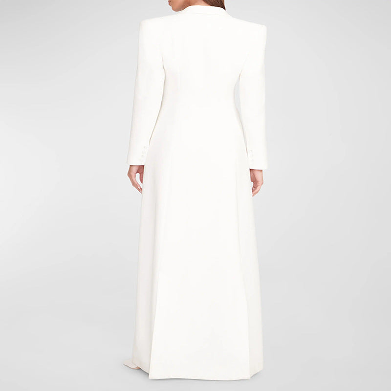 Damen Abendliches Maxikleid‑Blazer mit schlanker Silhouette, Korsettnaht und elegantem Frontschlitz Echoarchiv
