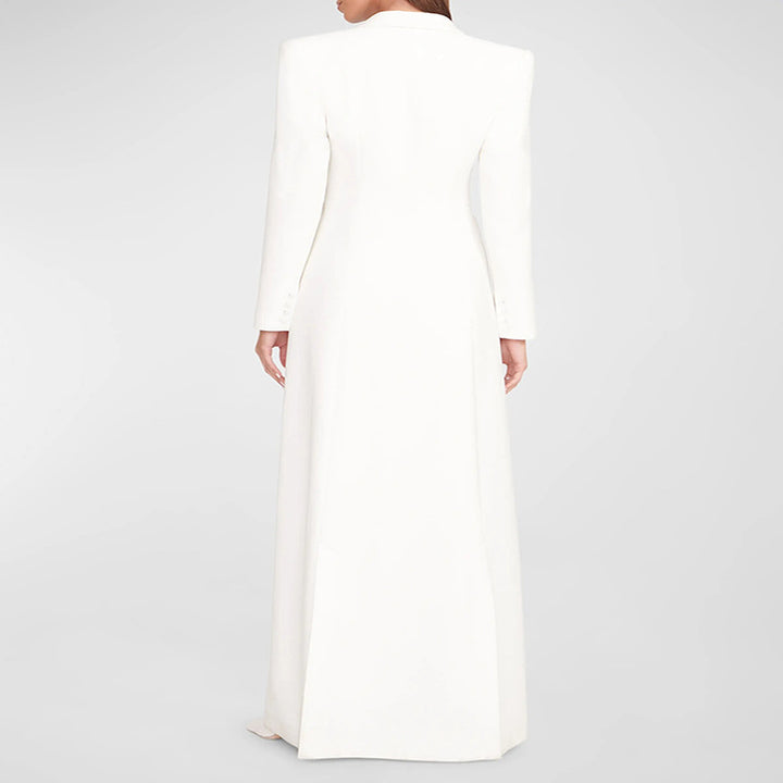 Damen Abendliches Maxikleid‑Blazer mit schlanker Silhouette, Korsettnaht und elegantem Frontschlitz Echoarchiv