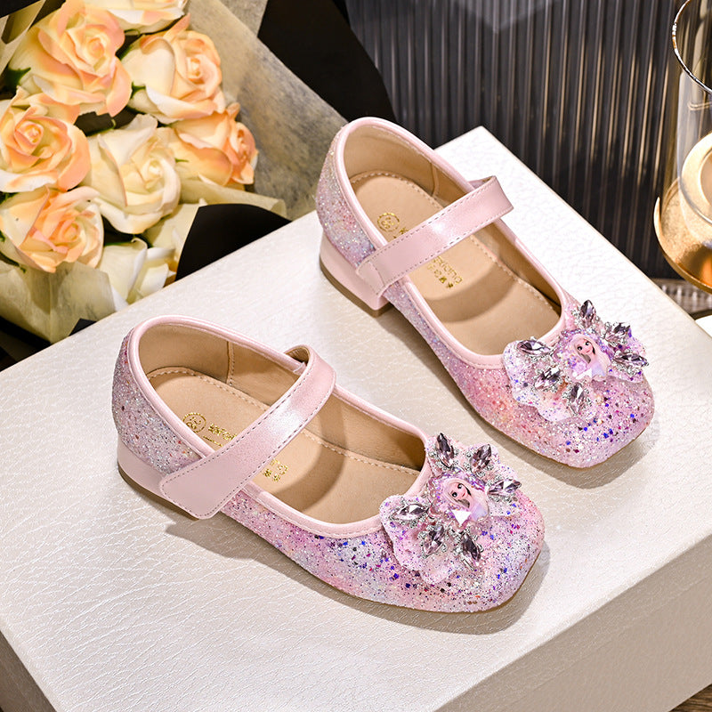 Mädchen Mary Jane Glitzer Ballerinas mit Blumenverzierung Echo Archiv