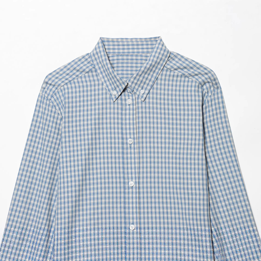 Herren nan kariertes Button-Down-Hemd mit Kentkragen und schmaler Silhouette Echo Archiv
