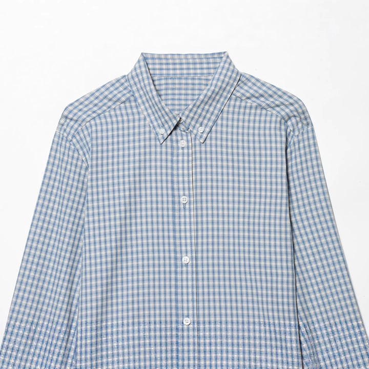 Herren nan kariertes Button-Down-Hemd mit Kentkragen und schmaler Silhouette Echo Archiv