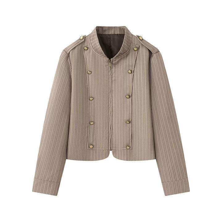 Damen Kurzjacke im Military-Stil mit Stehkragen und Zierknopfreihe Echo Archiv