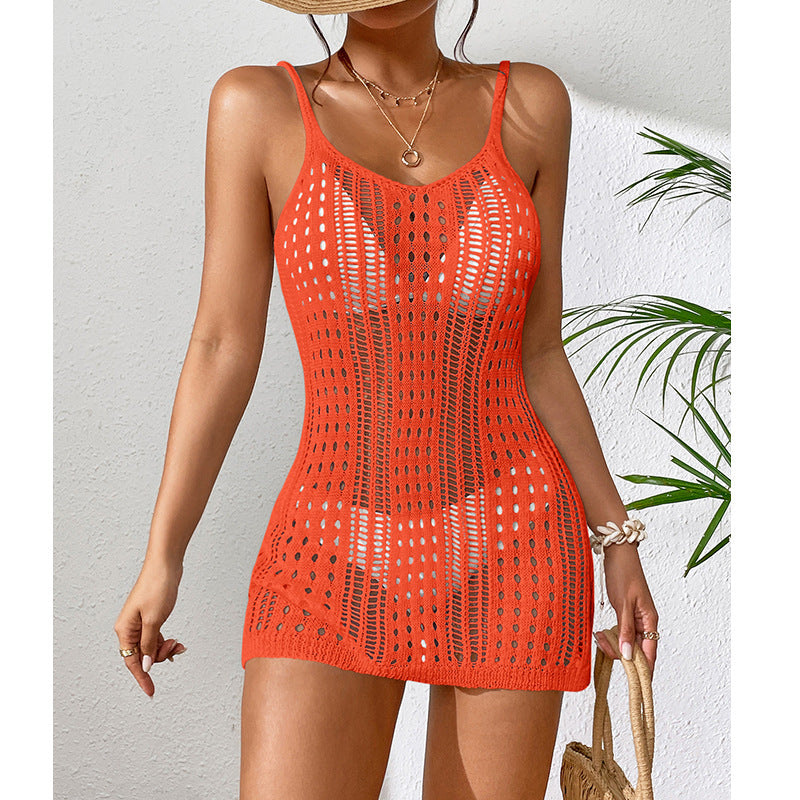 Damen Häkel-Strandkleid mit transparentem Design und eleganten Details Echo Archiv