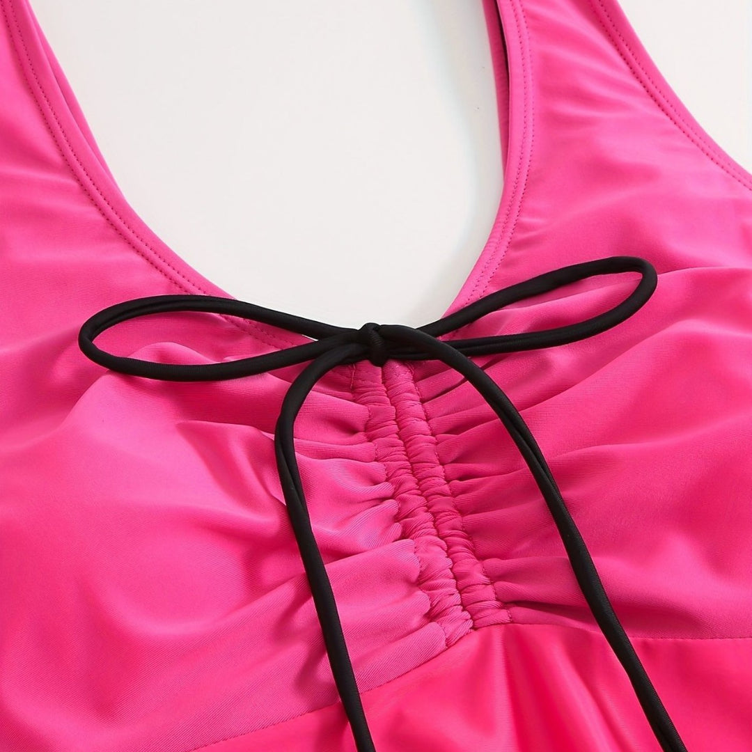 Damen Badeanzug mit Hohem Schnitt und Blumendruck Echo Archiv