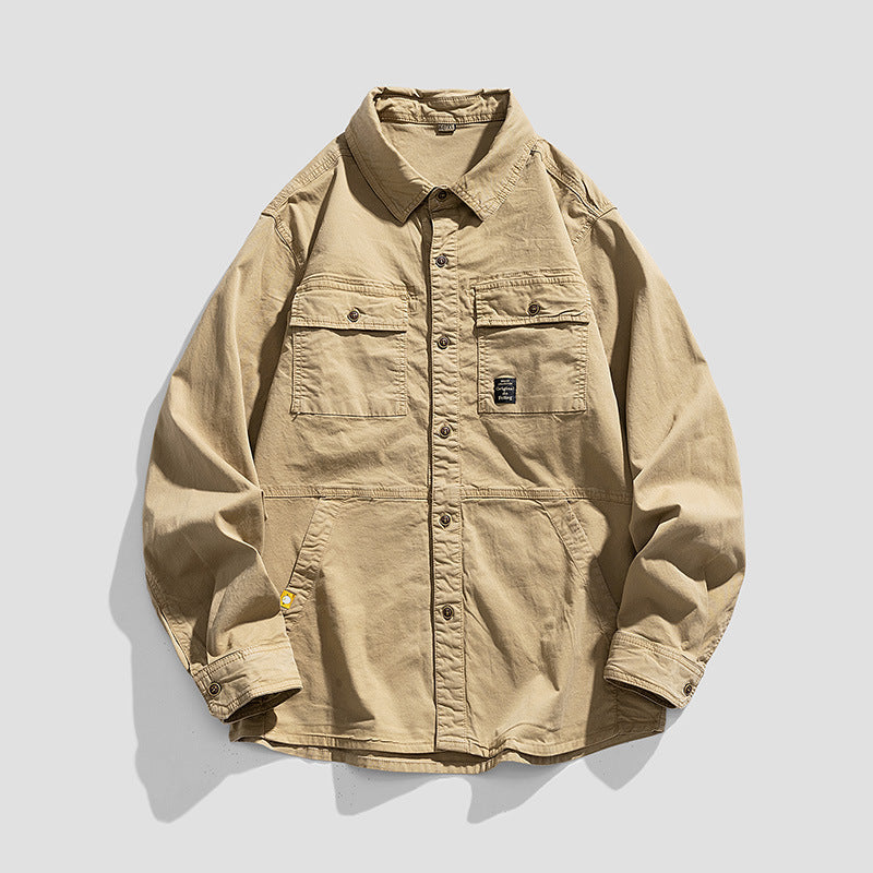 Herren Lässige Overshirt-Fieldjacke im Utility‑Stil mit Brust- und Eingrifftaschen Echo Archiv