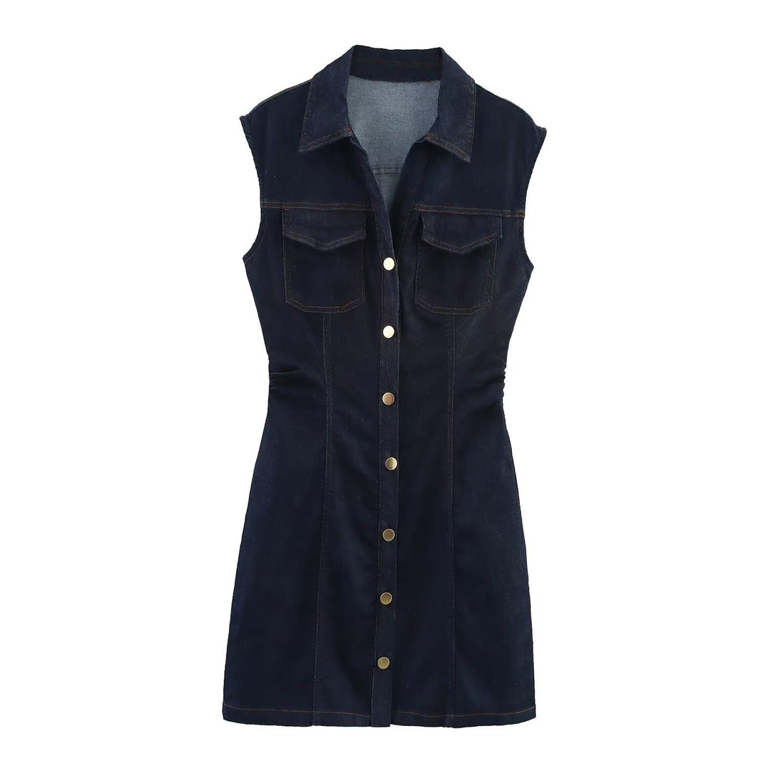 Damen Jeanskleid mit tailliertem Schnitt und praktischen Taschen Echo Archiv