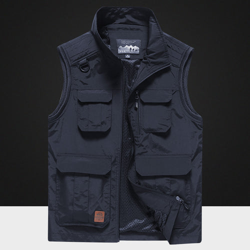 Herren Multifunktionale Outdoor-Utility‑Weste mit Mesh‑Innenfutter und Mehrfachtaschen Echoarchiv