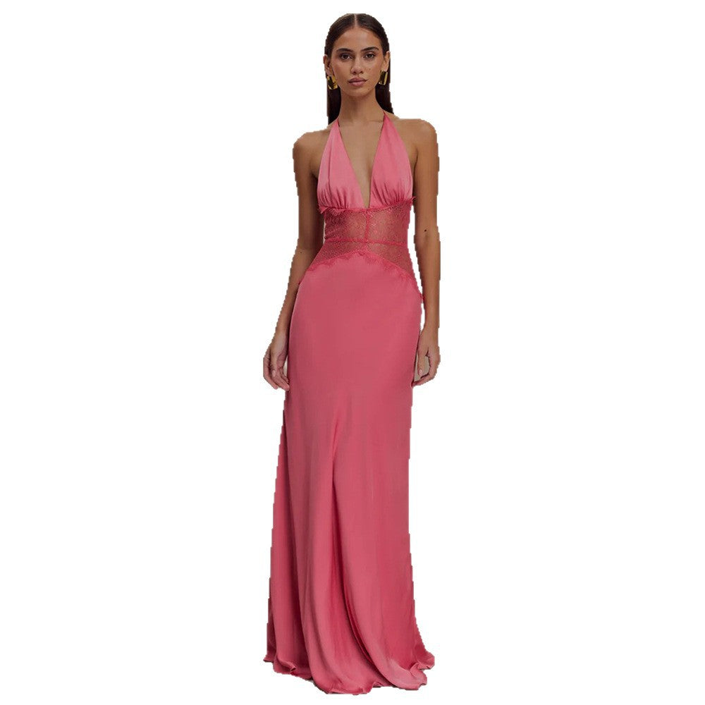 Damen Abendkleid mit Spitze und elegantem tiefem Ausschnitt Echo Archiv