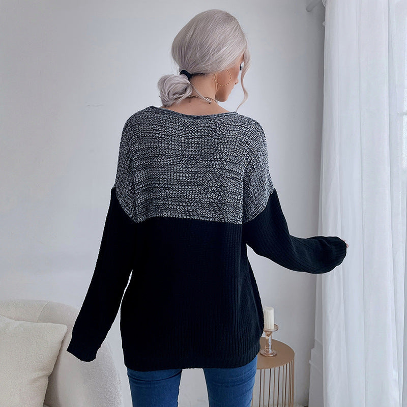 Damen Lässiger Strickpullover mit asymmetrischem Design Echo Archiv