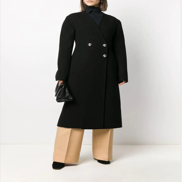 Damen Einreihiger Midimantel im Clean‑Tailoring mit dezenten Metallknöpfen und taillierter Naht Echoarchiv