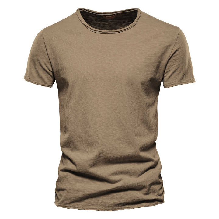 Herren nan leichtes Baumwollshirt mit Rundhalsausschnitt und schlanker Passform Echoarchiv