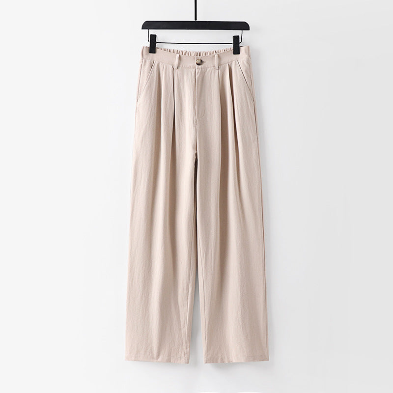 Damen weite Hose mit hoher Taille und Bundfalten Echoarchiv