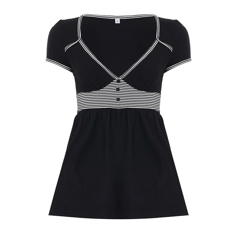 Damen Freizeidkleid mit kontrastierenden Liniendetails und schwingendem Rock Echo Archiv