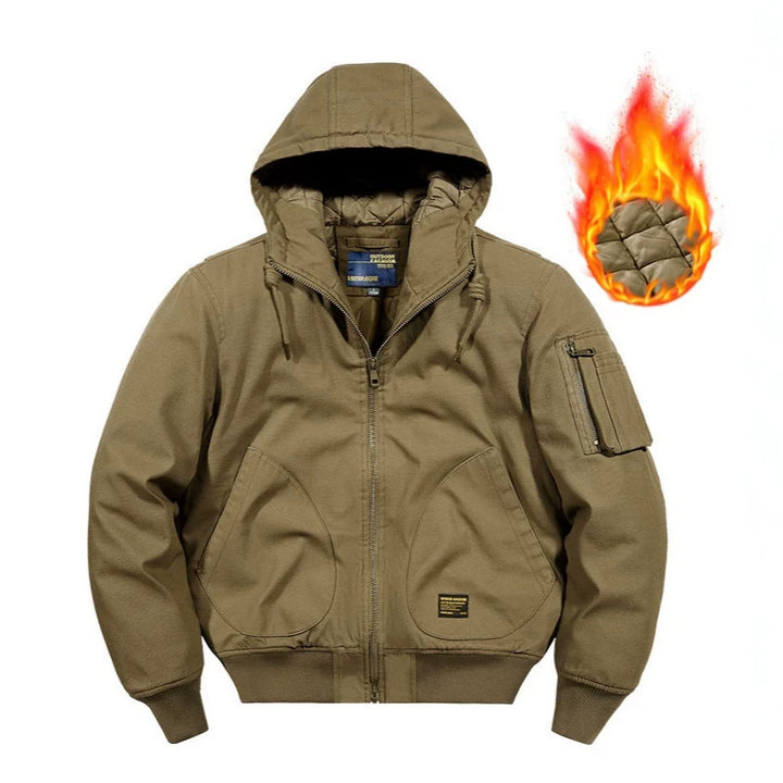 Herren Kapuzen-Bomberjacke mit gesteppter Thermo-Innenfüllung und robustem Canvas-Außenmaterial Echo Archiv