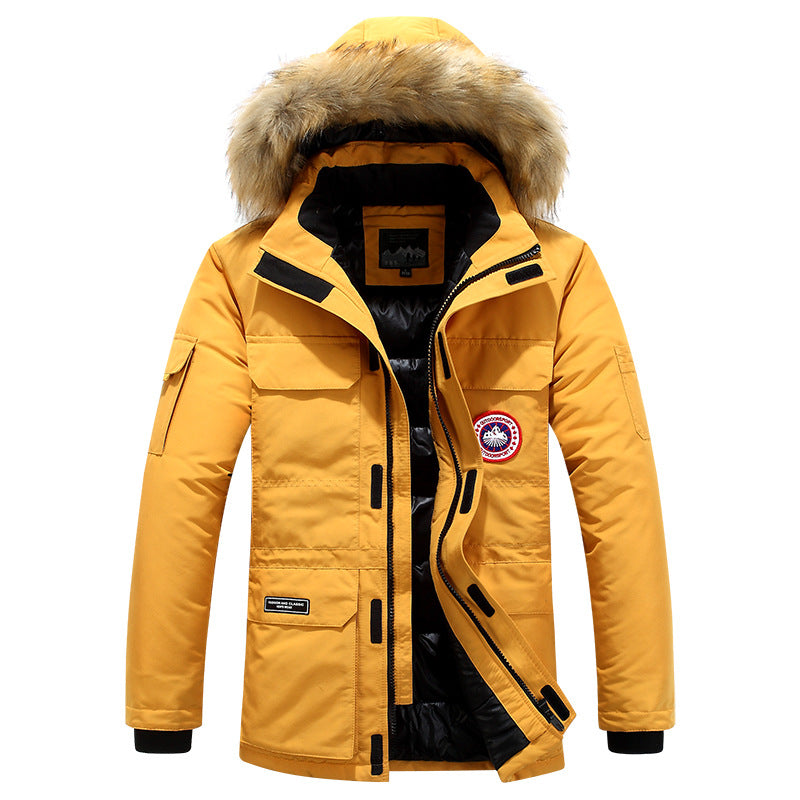 Herren Thermo-Parka mit abnehmbarer Kunstfellkapuze, winddicht und wasserabweisend – Marzano