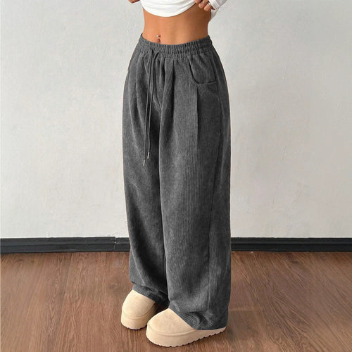 Damen Cordhose mit weitem Bein, elastischem Bund und Kordelzug Echo Archiv