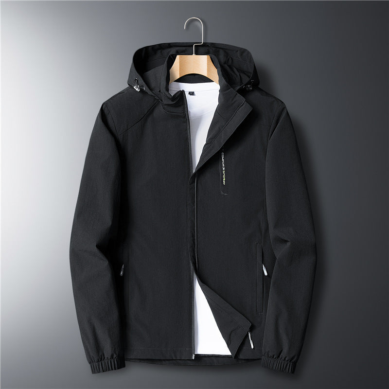 Herren leichte Softshell-Kapuzenjacke mit winddichter Membran und Reißverschlusstaschen Echoarchiv