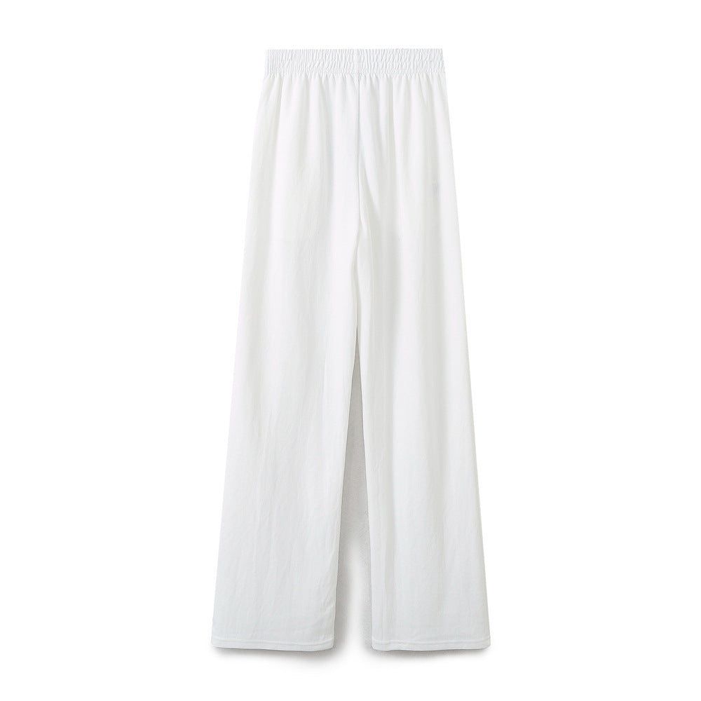 Damen nan weite Komfort-Loungehose mit elastischem Komfortbund, mittigem Schlitz und fließender Palazzo-Silhouette Echo Archiv