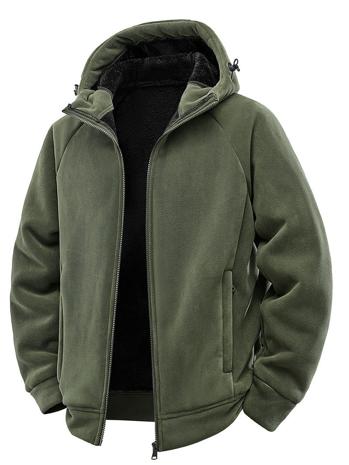 Herren Gefütterte Kapuzen-Fleecejacke mit Teddyfutter und durchgehendem Reißverschluss Echo Archiv