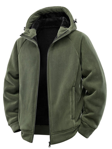 Herren Gefütterte Kapuzen-Fleecejacke mit Teddyfutter und durchgehendem Reißverschluss Echo Archiv